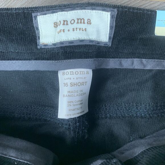 Sonoma Life+Style Women's Mid Rise Black Bootcut Corduroy Pants Size 16 S - Picture 2 of 6
